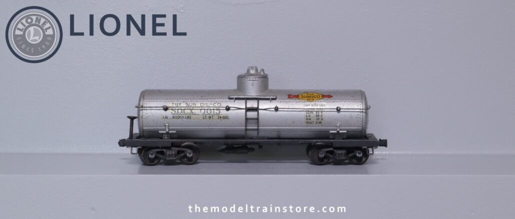 Lionel 0015 Rolling Stock Sunoco Tank - SKU0109L - themodeltrainstore.com Lionel 0015 Rolling Stock Sunoco Tank - SKU0109L - themodeltrainstore.com