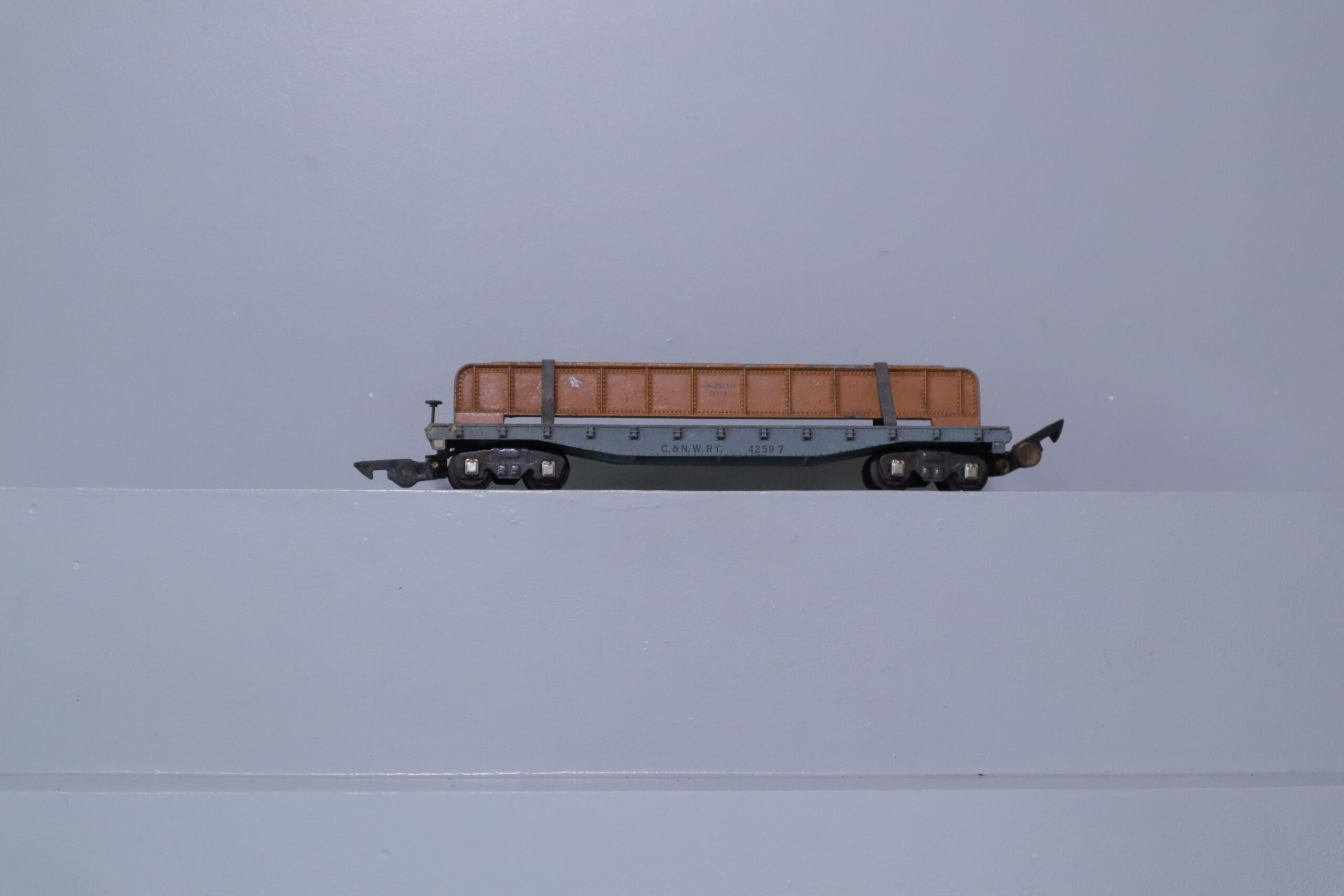 American Flyer 627 Flat Car With Bridge - SKU1810AF - themodeltrainstore.com