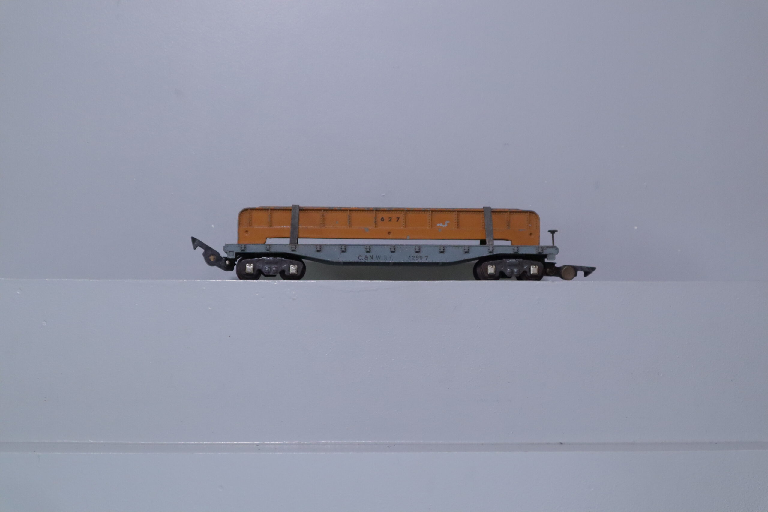 American Flyer 627 Flat Car With Bridge - SKU1810AF - themodeltrainstore.com